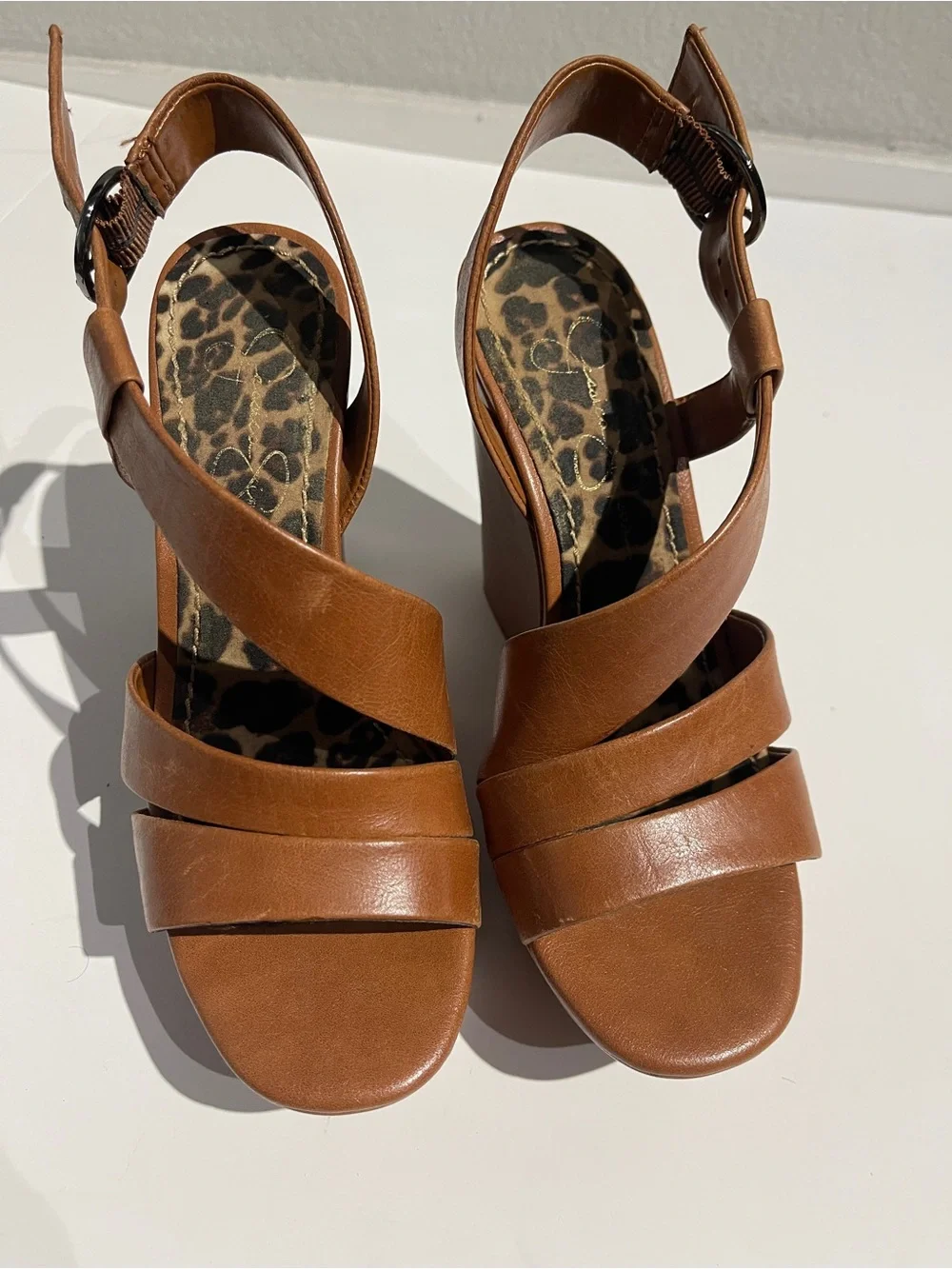 Jessica Simpson Brown Strappy Wedge Sandals